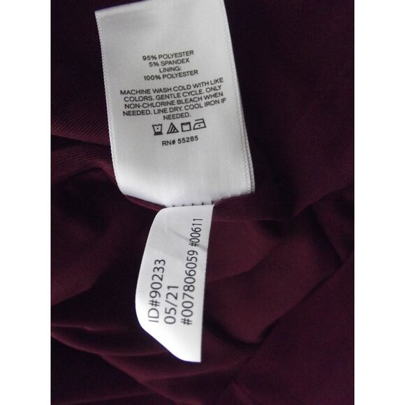 Express Sheath Dress Womens Small Wine Strong Shoulder Side Cutout Mini 4-6 - Picture 11 of 13
